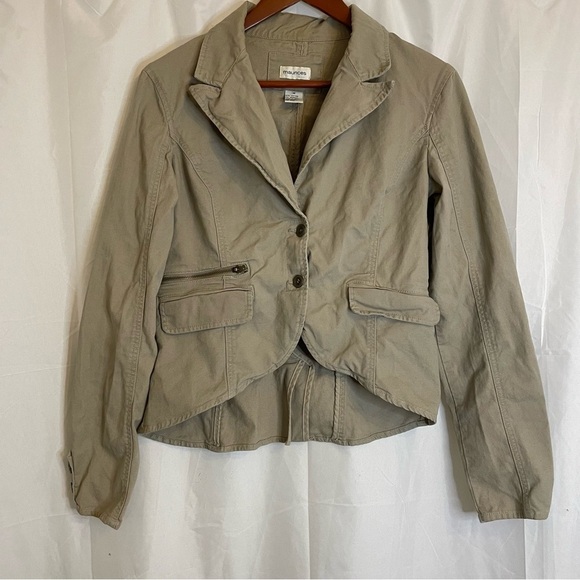 MAURICES Women’s Tan Khaki Cargo Jacket Pockets Size Medium - Picture 1 of 14
